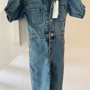 Scotch & Soda Denim Button-Up Jumpsuit for girls